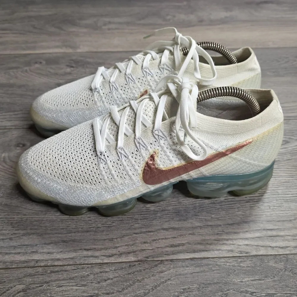 Nike Air Vapormax Explorer Light White Rose Gold Blue Womens Size 9.5 849557-104
